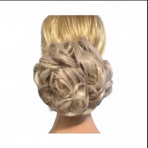 Silver Blonde Bun Synthetic Hair